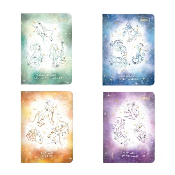 Caderno De Anotações Tilibra Grampeado Magic Signos 150x208mm