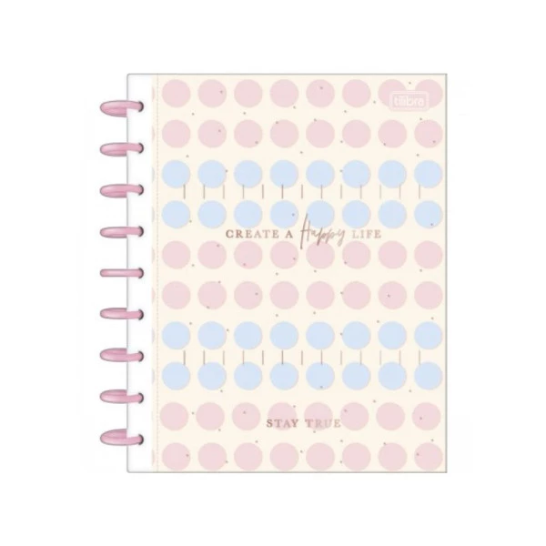 Caderno De Discos Tilidisco Colegial Soho Happy Life 10 Matérias 160F Tilibra