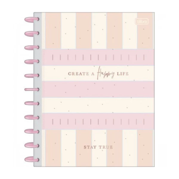 Caderno De Discos Tilidisco Soho Happy Life 1 Matéria 80F Tilibra