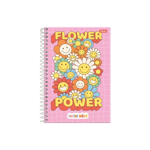 Caderno Espiral A5 Foroni Joyful Mind 80F Flower