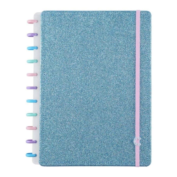 Caderno Inteligente Grande Let's Glitter Ocean Blue