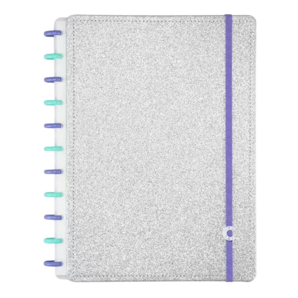 Caderno Inteligente Grande Let's Glitter Silver 2.0