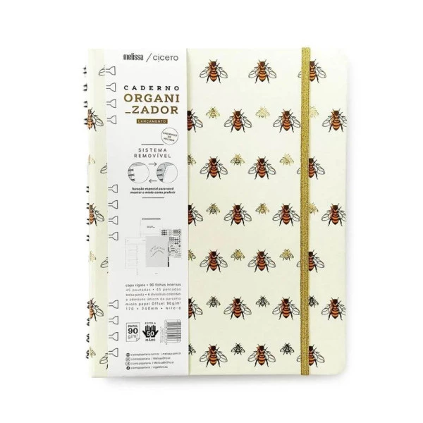Caderno Organizador Cicero Duo Melissa Favo De Abelhas 17x24cm