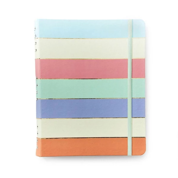 Caderno Organizador Cicero Duo Pastel Block Listras 17x24cm