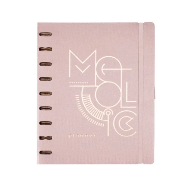 Caderno Organizador Systemflex Metallic Rose Gold 17;5x24