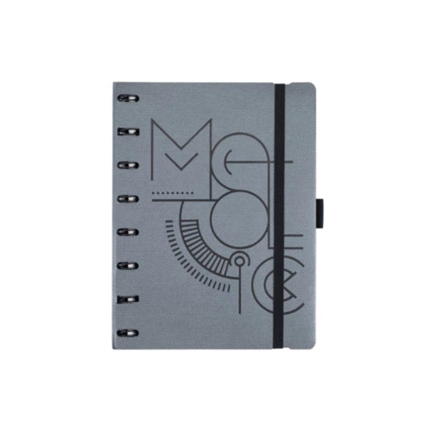 Caderno Ótima Systemflex Linha Metallic Titanium 13;5x20
