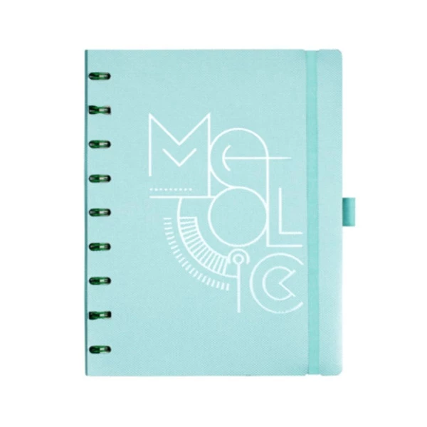 Caderno Ótima Systemflex Linha Metallic Verde 17;5x24