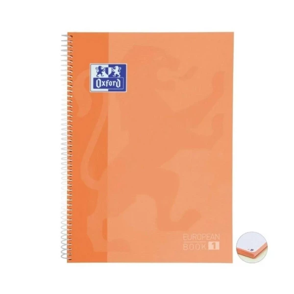 Caderno Universitário Oxford 5 Matérias Peach Laranja Pastel