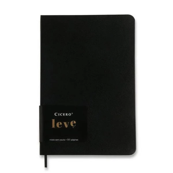 Caderno Sem Pauta Leve Clássica Preto 14x21 - Cicero