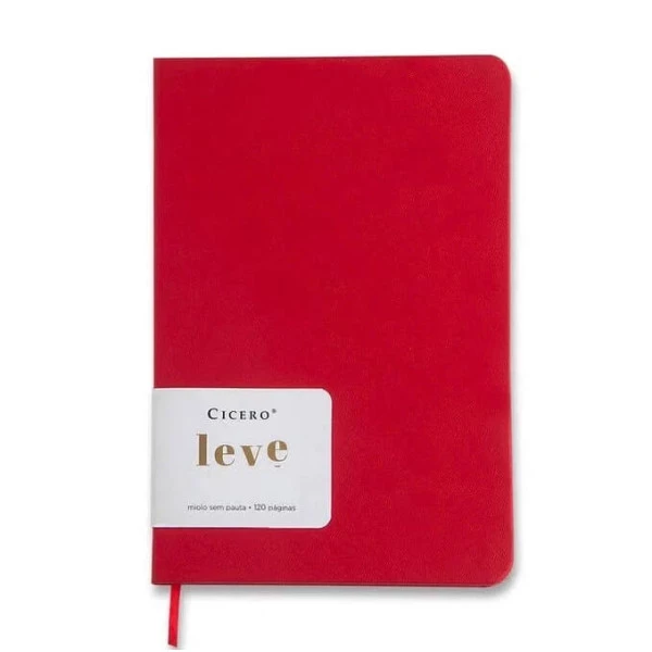 Caderno Sem Pauta Leve Clássica Vermelho 14x21 - Cicero