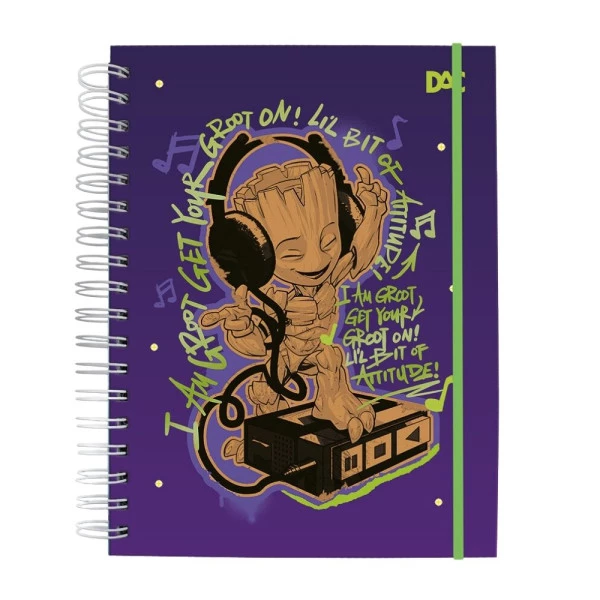 Caderno Smart Universitário Guardiões Da Galáxia Groot DAC