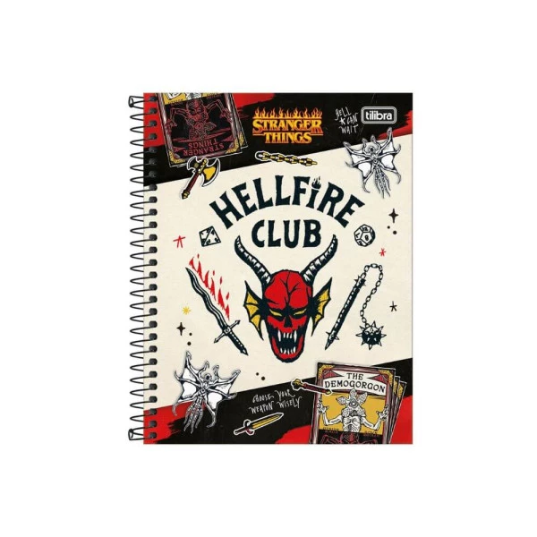 Caderno Stranger Things Colegial 1 Matéria HellFire Club