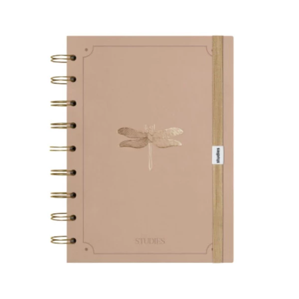 Caderno Studies Médio Libélula Linhas Brancas