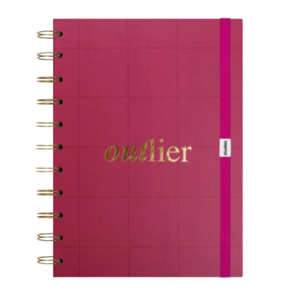 Caderno Studies Outlier Magenta Linhas Brancas