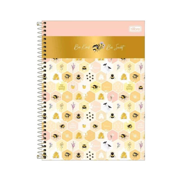 Caderno Universitário 1 Matéria 80F Honey Bee Tilibra Bee Sweet