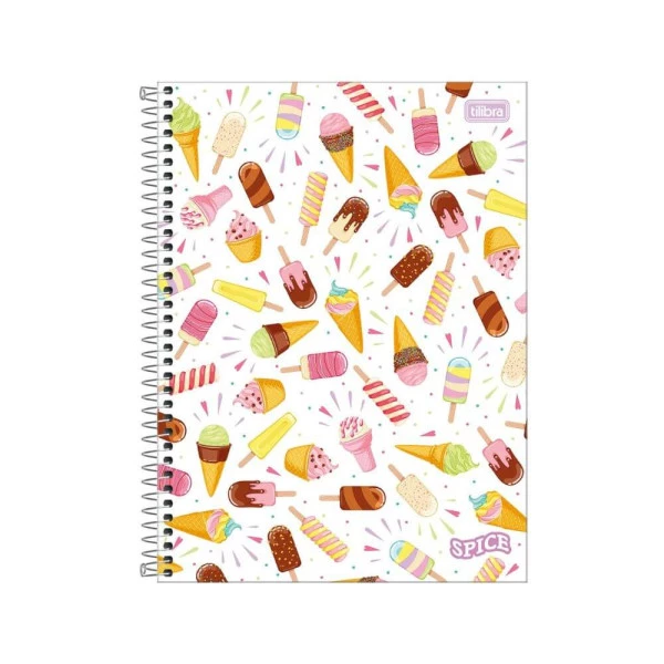 Caderno Universitário 1 Matéria 80F Spice Tilibra Sorvete