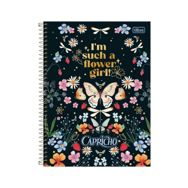 Caderno Universitário 1 Matéria Capricho Tilibra Flower Girl