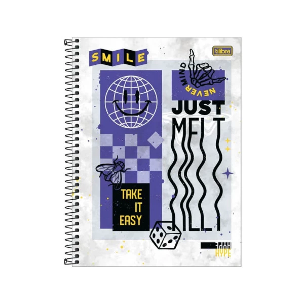 Caderno Universitário 10 Matérias 160F Hype Tilibra Smile