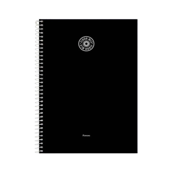 Caderno Universitário 10 Matérias Fluor Mix Preto