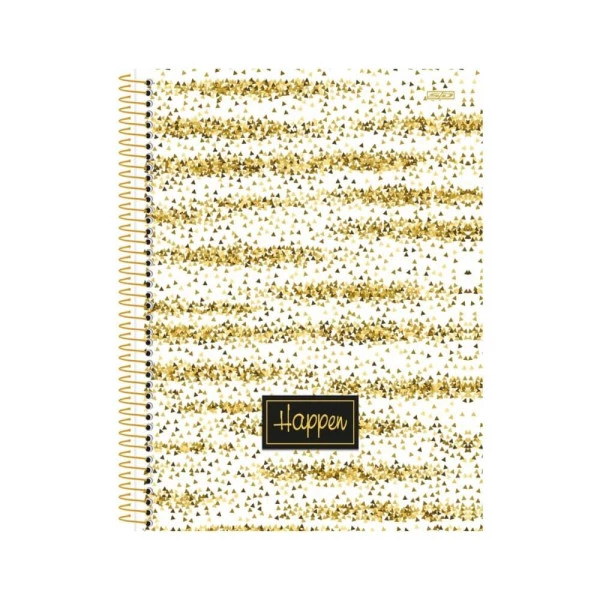 Caderno Universitário 10 Matérias Happen São Domingos Branco