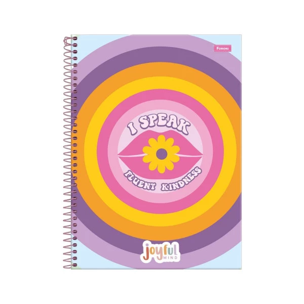 Caderno Universitário 10 Matérias Joyful Foroni Kindness