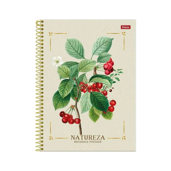 Caderno Universitário 10 Matérias Natureza Foroni Cereja