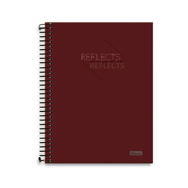 Caderno Universitário 10 Matérias Reflects Cadersil Vermelho