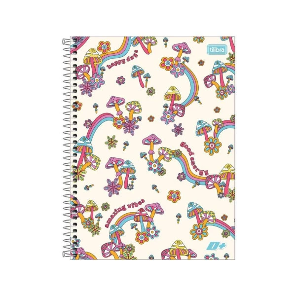 Caderno Universitário 12 Matérias 240F Tilibra D+ Cogumelos