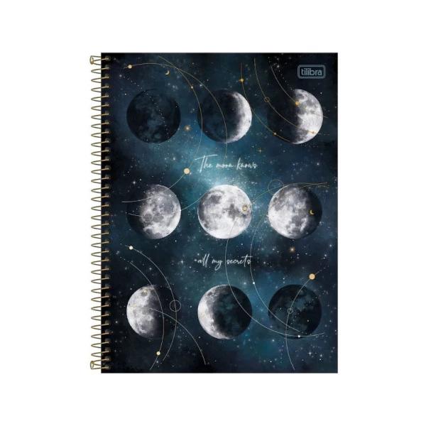 Caderno Colegial 10 Matérias Magic Moon Tilibra