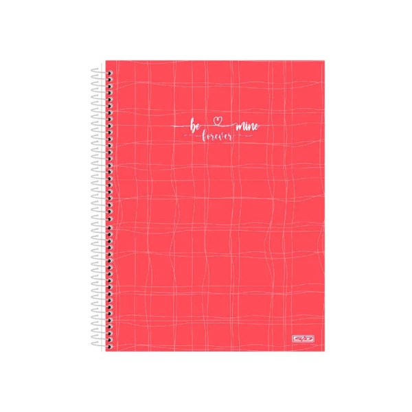 Caderno Colegial 10 Matérias Be Mine Rosa São Domingos