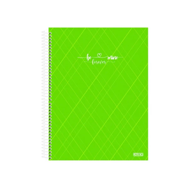 Caderno Colegial 10 Matérias Be Mine Verde São Domingos