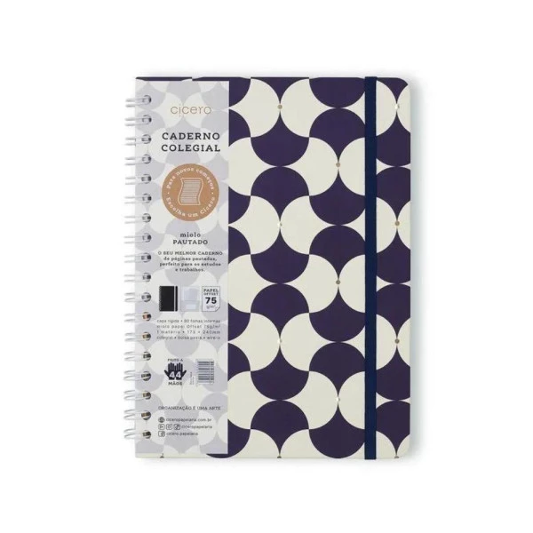 Caderno Colegial Cicero Pautado Bossa Nova Boemia 80F 17x24cm