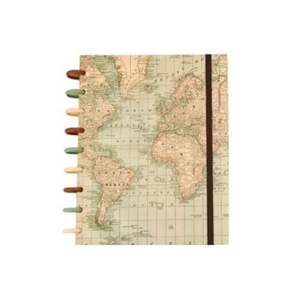 Caderno de Disco A5 Mapa Mundi Buendia