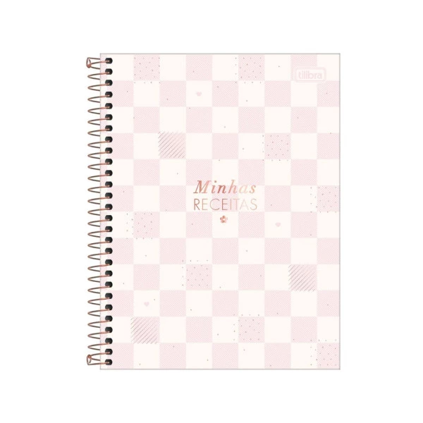 Caderno De Receitas Capa Dura Soho Vichy Rosa Tilibra 80Fls