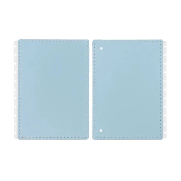 Caderno Inteligente Capa e Contracapa Grande Azul Pastel