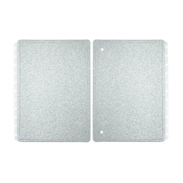 Caderno Inteligente Capa e Contracapa Grande Let's Glitter Silver 2.0