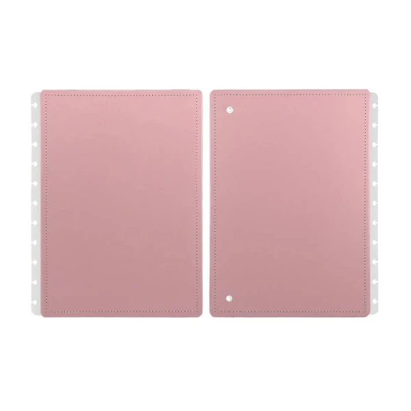 Caderno Inteligente Capa e Contracapa Grande Rose Pastel