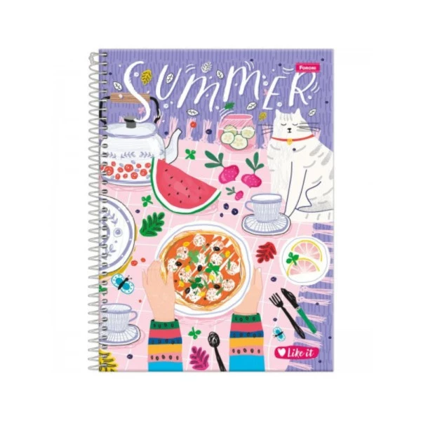 Caderno Universitário 15 Matérias Summer Like It Foroni