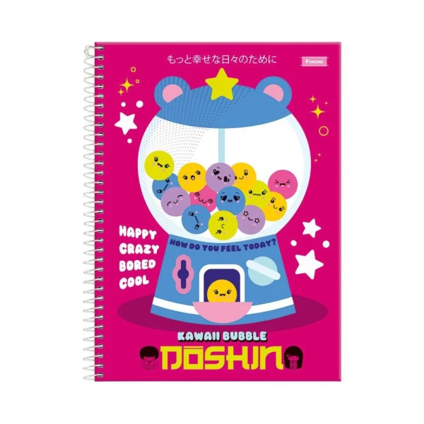 Caderno Universitário 10 Matérias Doshin Bolinhas Foroni 160F