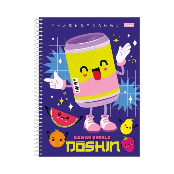 Caderno Universitário 10 Matérias Doshin Latinha Foroni 160F