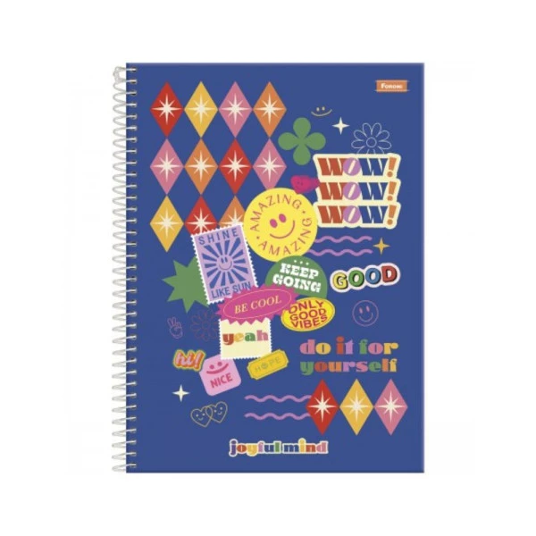 Caderno Universitário 10 Matérias For Yourself Joyful Mind Foroni 160F