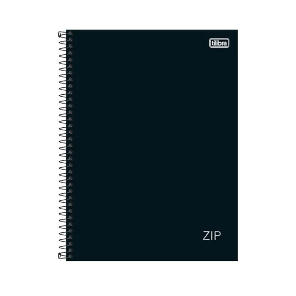 Caderno Universitário 10 Matérias Zip Preto Tilibra