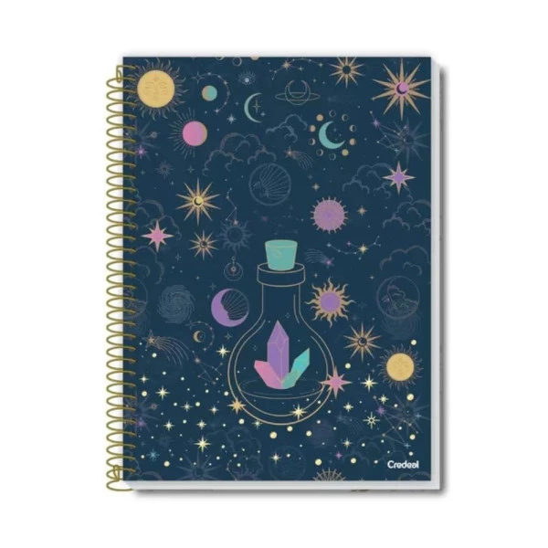 Caderno Universitário 1 Matéria 80F Stamp Credeal Azul Escuro