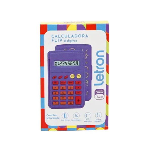Calculadora de Mesa Pets Flip 8 Dígitos Letron