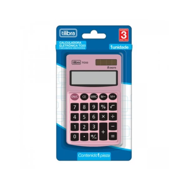 Calculadora Eletrônica TC03 8 Dígitos Rosa Pastel - Tilibra