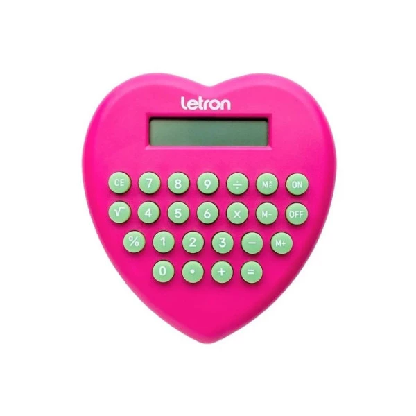 Calculadora Coração Rosa 8 Dígitos Letron