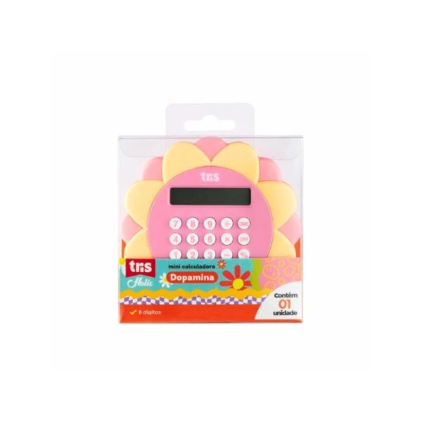 Calculadora de Bolso Flor Tris Holic Dopamina
