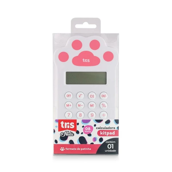 Calculadora de Bolso Patinha Tris Holic Pets 8 Dígitos