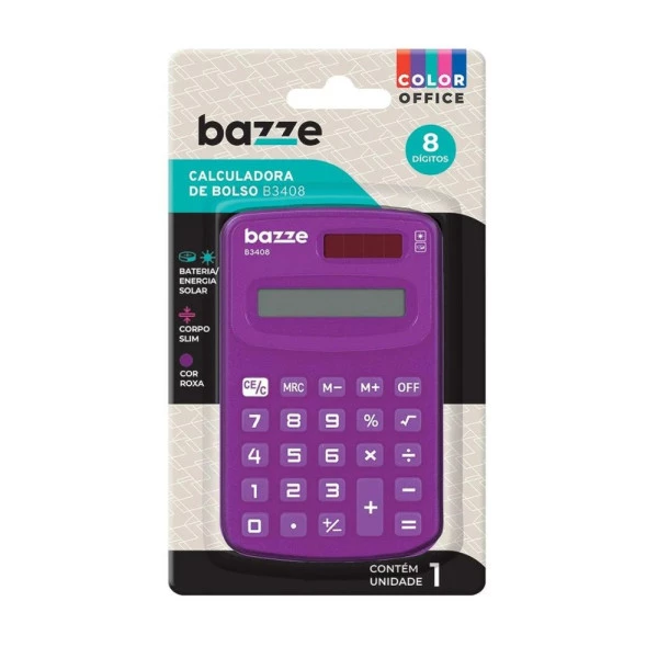 Calculadora de Bolso Roxo Bazze