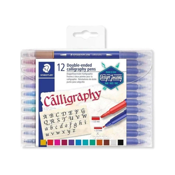Caneta Caligrafia Ponta Dupla Staedtler 12 Cores
